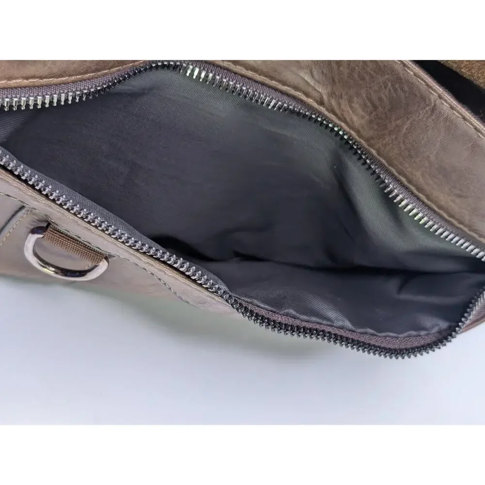 WEIXIER Brown Business Briefcase Laptop Bag Faux Leather Multi Pocket Work Bag